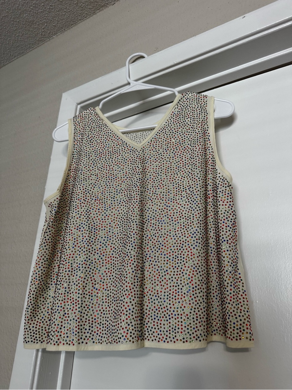 Gorgeous Queen of Sparkles Multi Color Rhinestone Tank Like New M